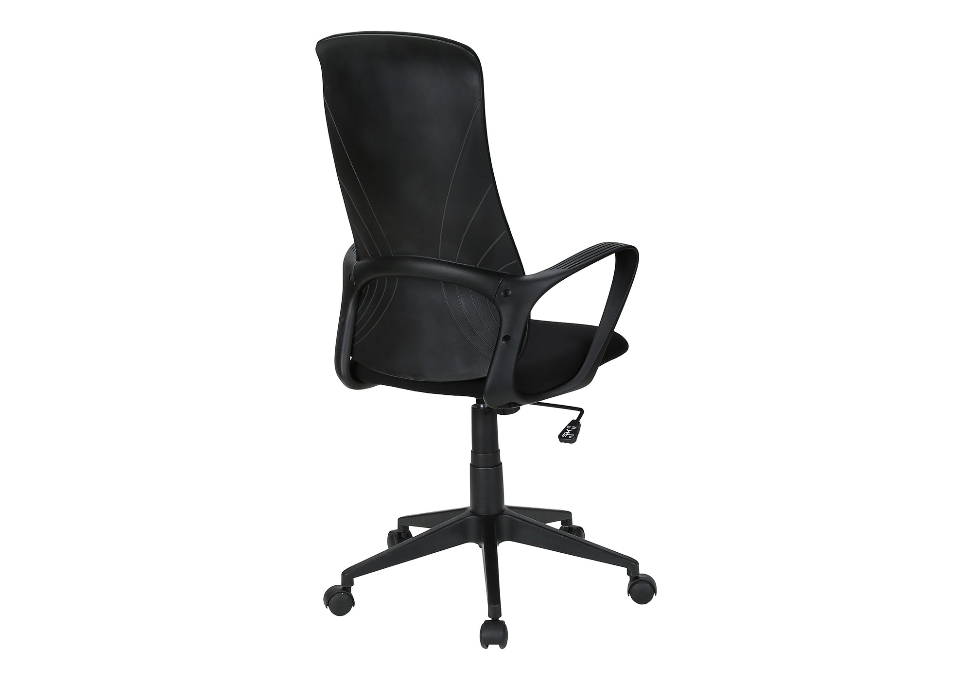 MN-Y177354    Office Chair, Adjustable Height, Armrests, Swivel, Ergonomic, Work, Black Fabric, Black Metal, Contemporary, Modern