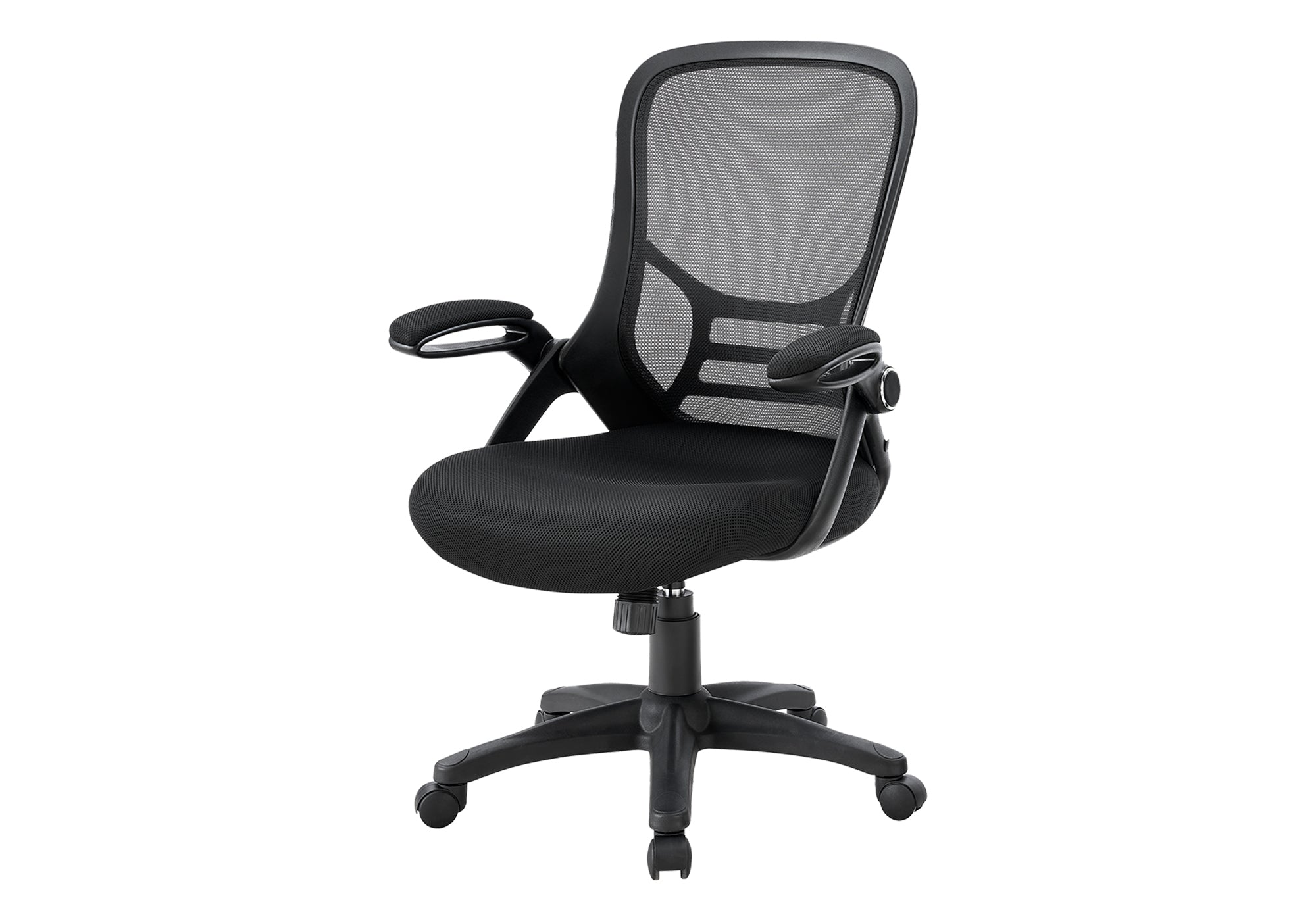 MN-P247367    Office Chair, Swivel, Armrests, Adjustable Height, Ergonomic, Work, Black Mesh, Black Metal, Contemporary, Modern