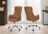 MN-S927378    Office Chair, Swivel, Adjustable Height, Armrests, Ergonomic, Work, Brown Leather-look, Chrome Metal, Contemporary, Modern