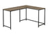 MN-G427398    Computer Desk, Home Office, Corner, 58" L Shape, Work, Laptop, Brown Laminate, Black Metal, Contemporary, Modern