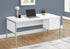 MN-F137725    Computer Desk, 72"L, Home Office, Work, Laptop, Commercial Grade, File Storage Drawer, White Laminate, Silver Metal, Contemporary, Modern