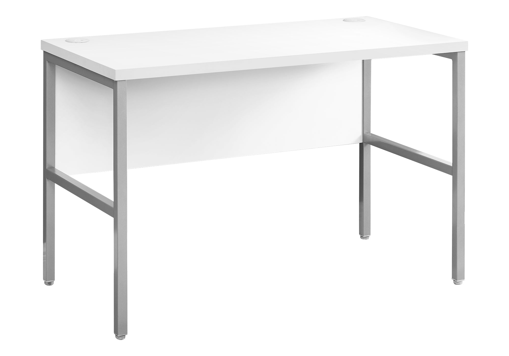 MN-K197726    Computer Desk, 48"L, Work, Home Office, Commercial Grade, White Laminate, Silver Metal, Contemporary