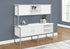MN-C217727    Office Credenza, 72"L, Home Office, Work, Storage Doors, Commercial Grade, White Laminate, Silver Metal, Contemporary