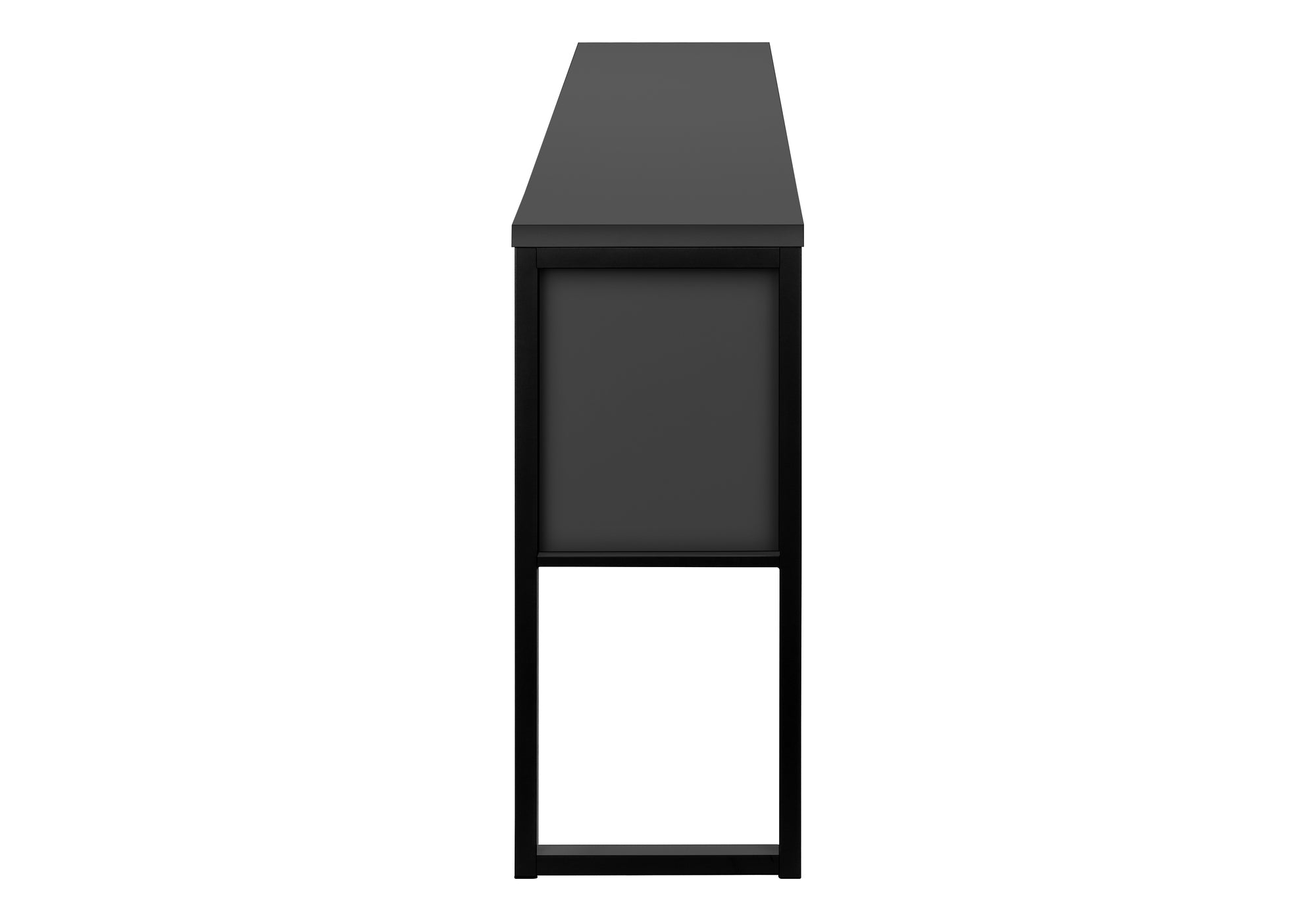 MN-Z217733    Office Hutch, 72"L, Work, Storage Doors, Home Office, Commercial Grade, Grey Laminate, Black Metal, Contemporary, Modern