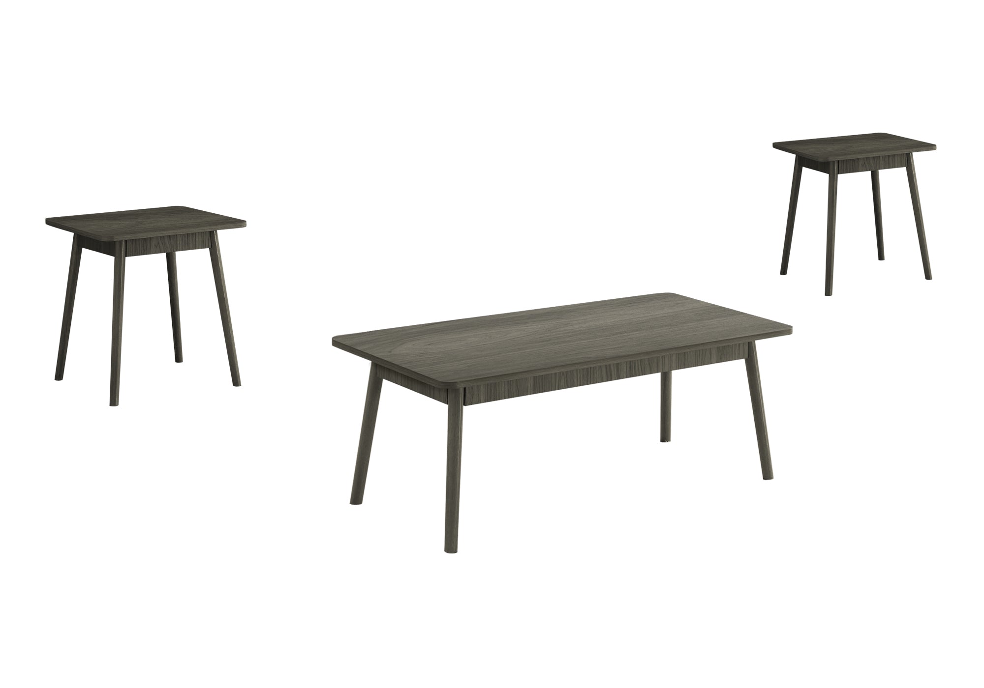MN-R787851P    Table Set, 3pcs Set, Coffee, End, Side, Accent, Living Room, Grey Laminate, Mid Century, Modern