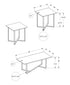 MN-Y897974P    Table Set, 3pcs Set, Coffee, End, Living Room, Cream Stone Laminate, Black Metal, Contemporary, Modern