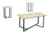 MN-Y897974P    Table Set, 3pcs Set, Coffee, End, Living Room, Cream Stone Laminate, Black Metal, Contemporary, Modern