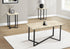 MN-Y897974P    Table Set, 3pcs Set, Coffee, End, Living Room, Cream Stone Laminate, Black Metal, Contemporary, Modern