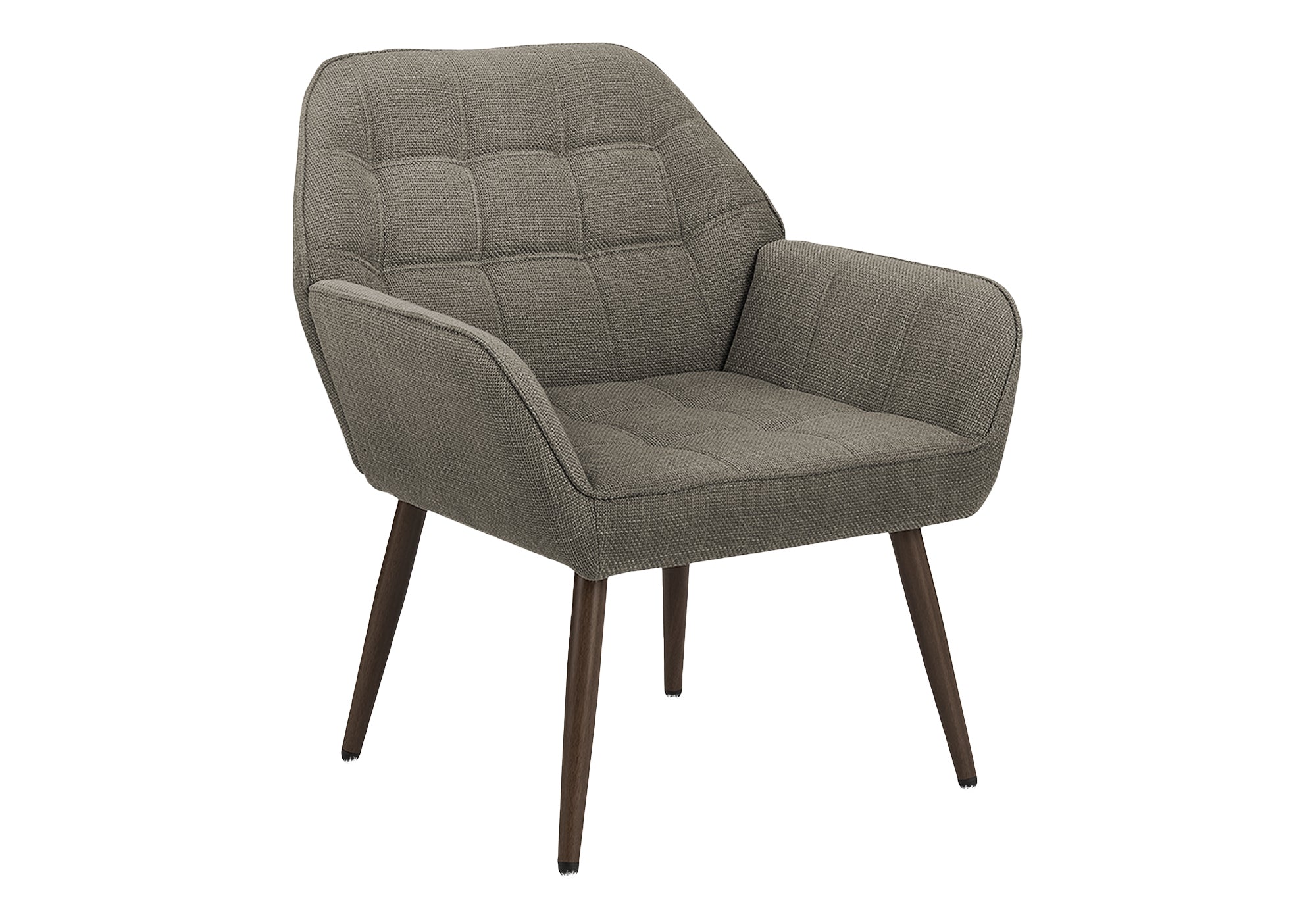 MN-P228000    Accent Chair, 29"h, Upholstered, Living Room, Light Brown Fabric, Walnut Metal Legs, Contemporary, Modern