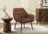 MN-P228002    Accent Chair, 29"h, Upholstered, Living Room, Rust Fabric, Walnut Metal Legs, Contemporary, Modern