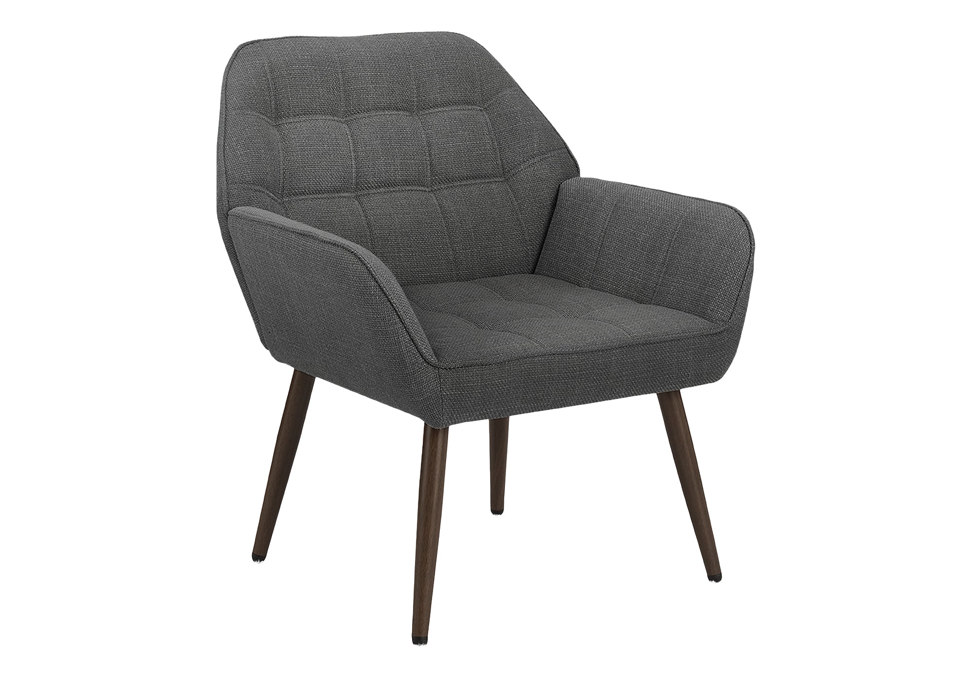 MN-P228005    Accent Chair, 29"h, Upholstered, Living Room, Light Grey Fabric, Walnut Metal Legs, Contemporary, Modern