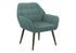 MN-P228006    Accent Chair, 29"h, Upholstered, Living Room, Turquoise Fabric, Walnut Metal Legs, Contemporary, Modern