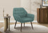 MN-P228006    Accent Chair, 29"h, Upholstered, Living Room, Turquoise Fabric, Walnut Metal Legs, Contemporary, Modern