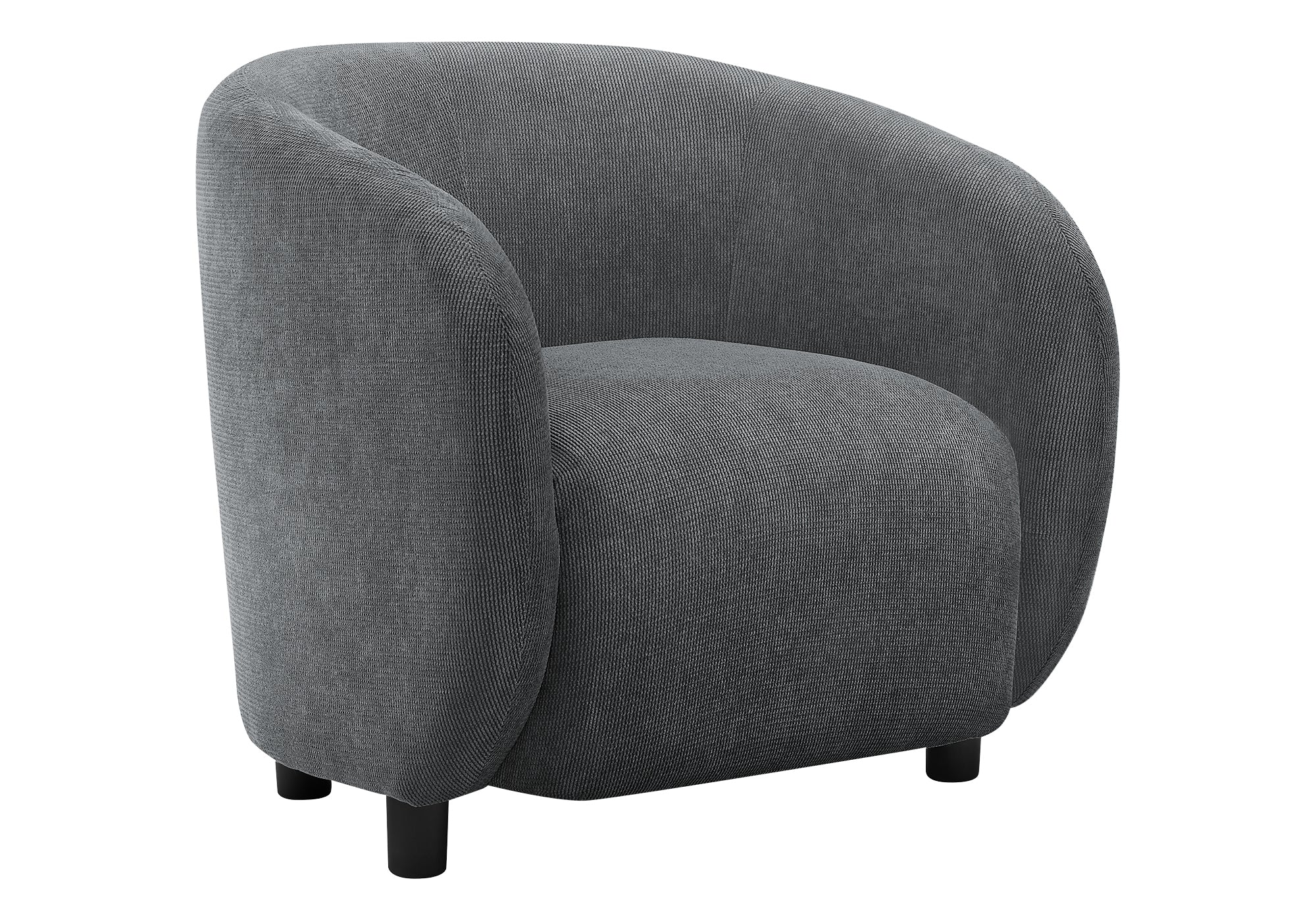 MN-318063    Accent Chair, 29"h, Upholstered, Living Room, Bedroom, Dark Grey Fabric, Black Legs, Contemporary, Modern