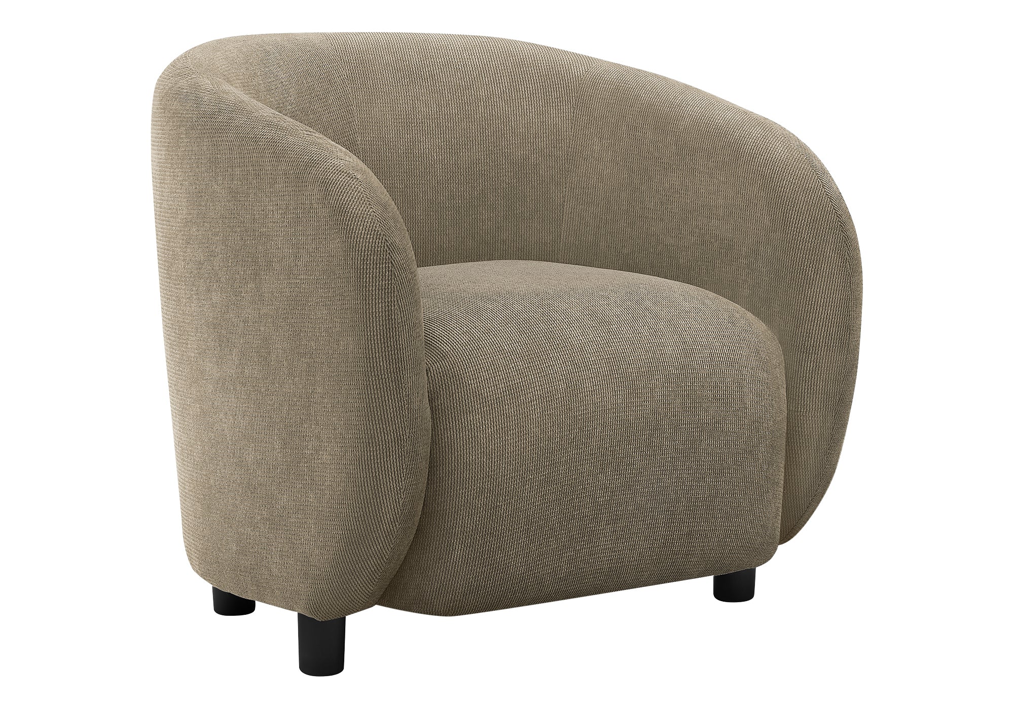 MN-M308064    Accent Chair, 29"h, Upholstered, Living Room, Bedroom, Light Brown Fabric, Black Legs, Contemporary, Modern