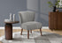MN-368085    Accent Chair, 33" H, Upholstered, Living Room, Bedroom, Light Grey Fabric, Walnut Solid Wood Legs, Mid Century, Modern