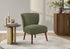 MN-K368087    Accent Chair, 33" H, Upholstered, Living Room, Bedroom, Green Fabric, Walnut Solid Wood Legs, Mid Century, Modern