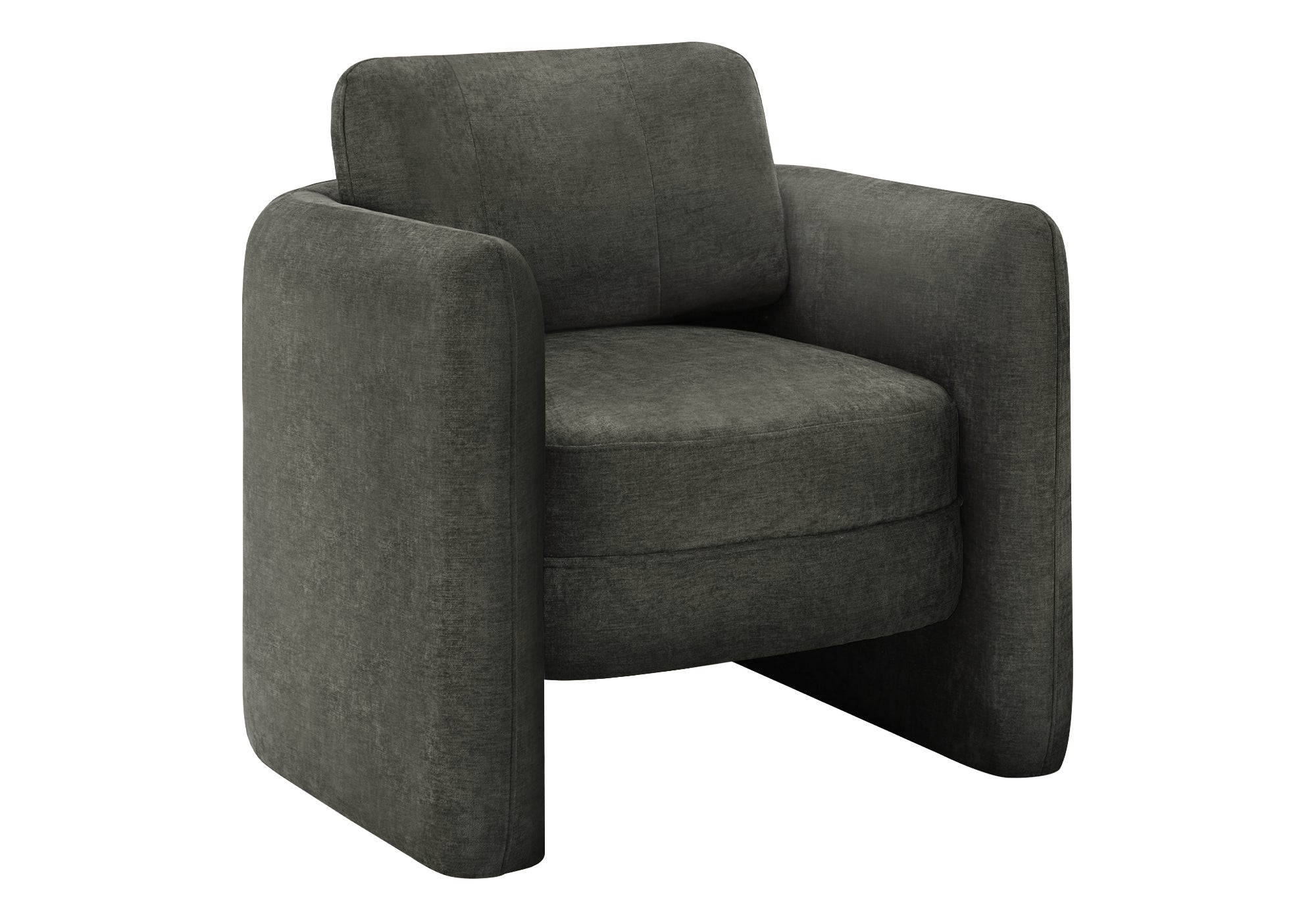 MN-B428095    Accent Chair, 32"h, Upholstered, Living Room, Bedroom, Dark Grey Fabric, Contemporary, Modern