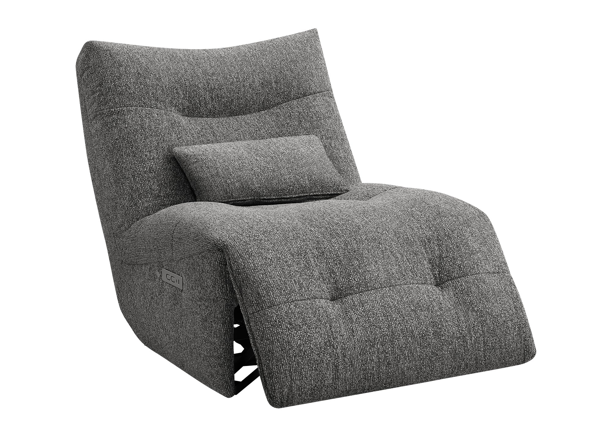 MN-838185    Reclining Chair, 35" Wide, Power Heat Massage, Power Recliner, Swivel, Glider, Upholstered, Dark Grey Fabric