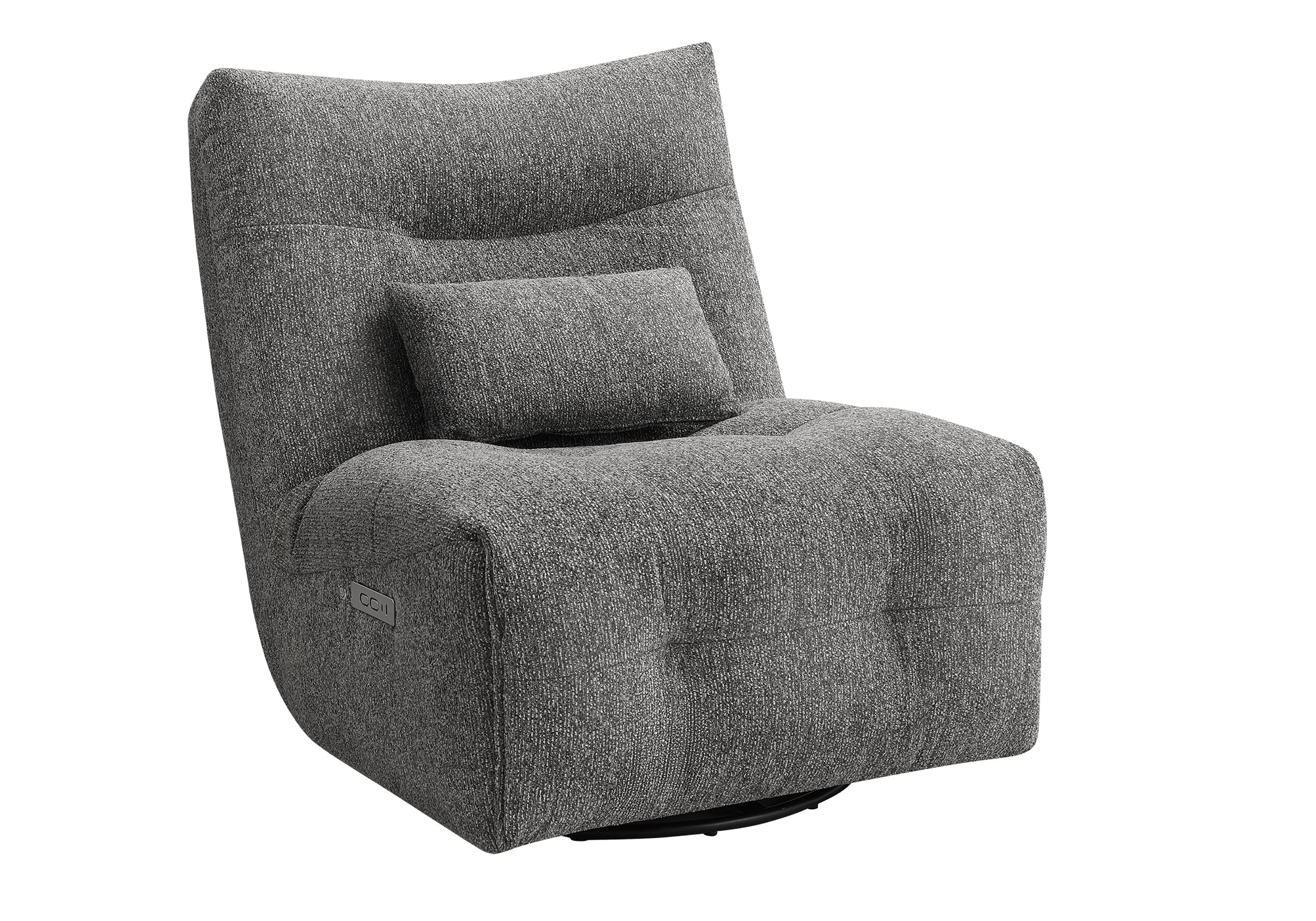 MN-838185    Reclining Chair, 35" Wide, Power Heat Massage, Power Recliner, Swivel, Glider, Upholstered, Dark Grey Fabric