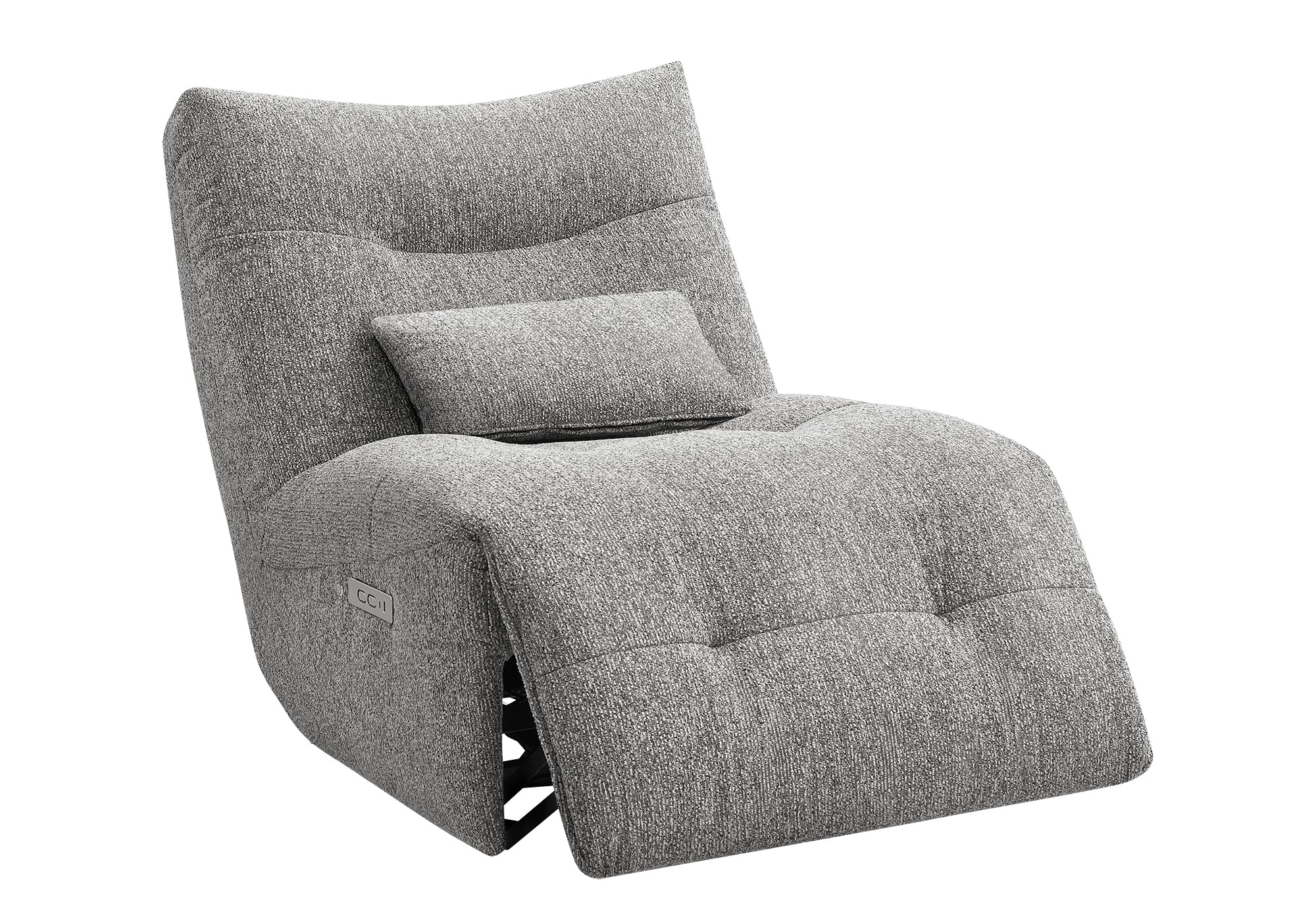 MN-848186    Reclining Chair, 35" Wide, Power Heat Massage, Power Recliner, Swivel, Glider, Upholstered, Light Grey Fabric