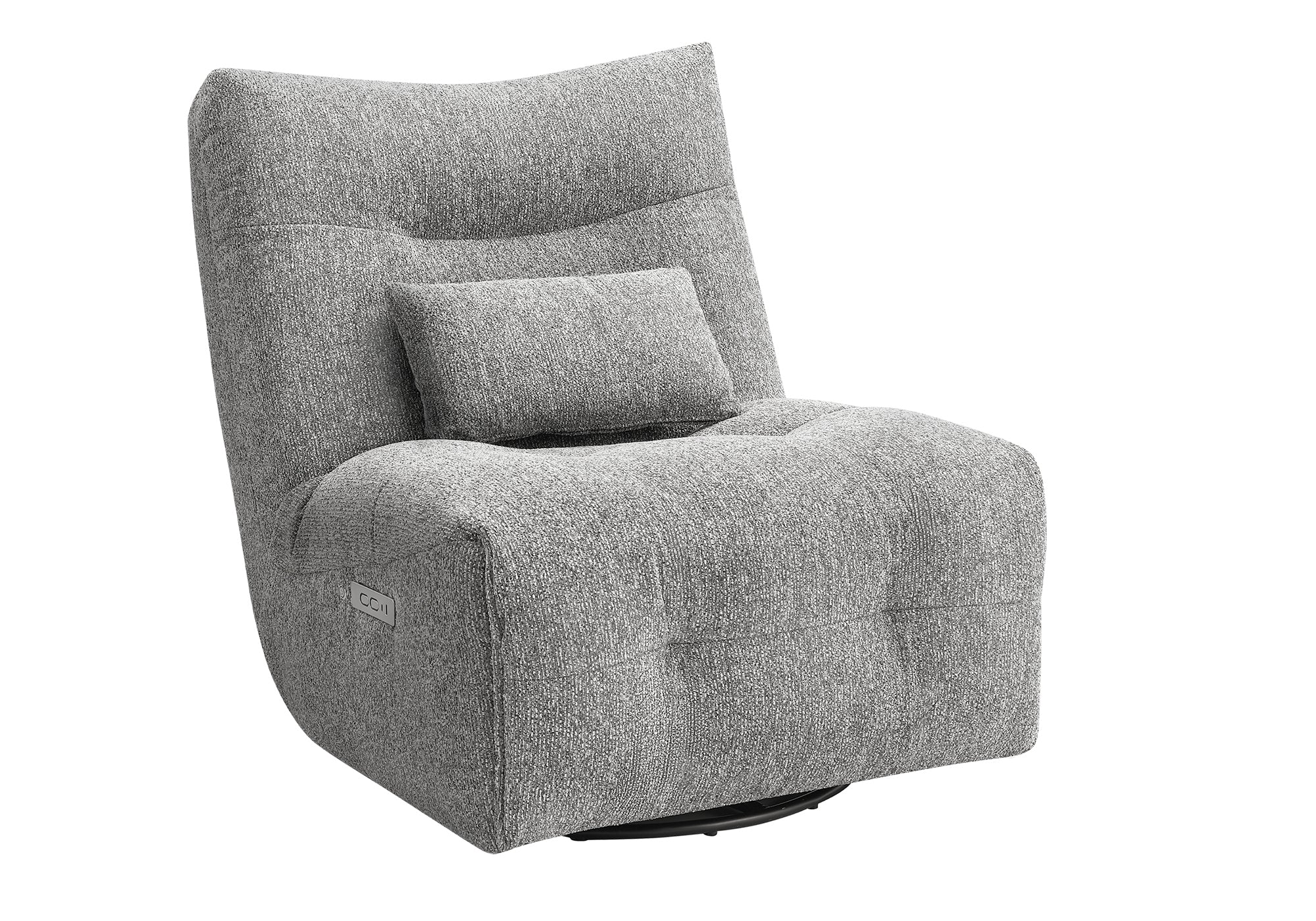 MN-848186    Reclining Chair, 35" Wide, Power Heat Massage, Power Recliner, Swivel, Glider, Upholstered, Light Grey Fabric
