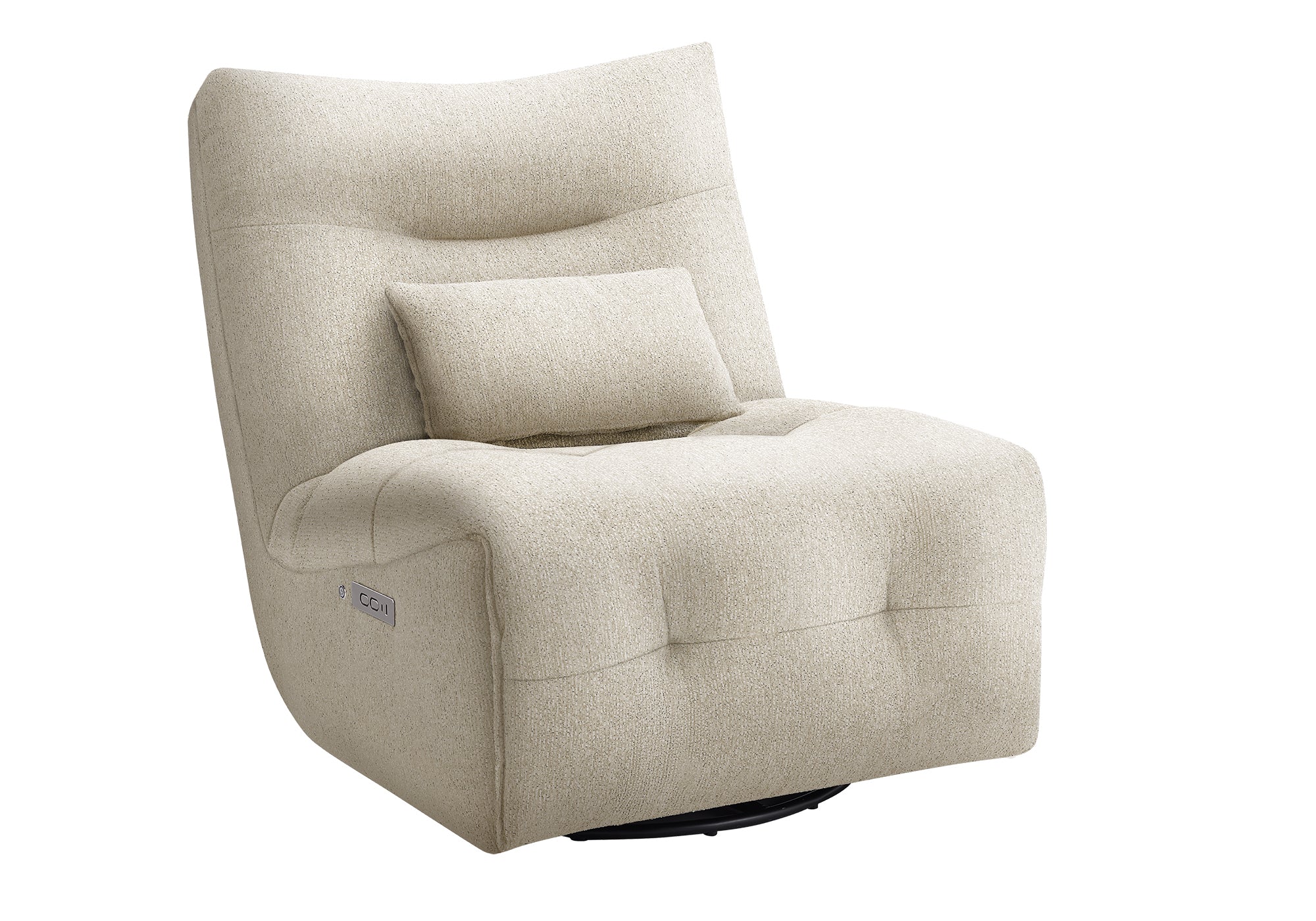 MN-858187    Reclining Chair, 35" Wide, Power Heat Massage, Power Recliner, Swivel, Glider, Upholstered, Beige Fabric