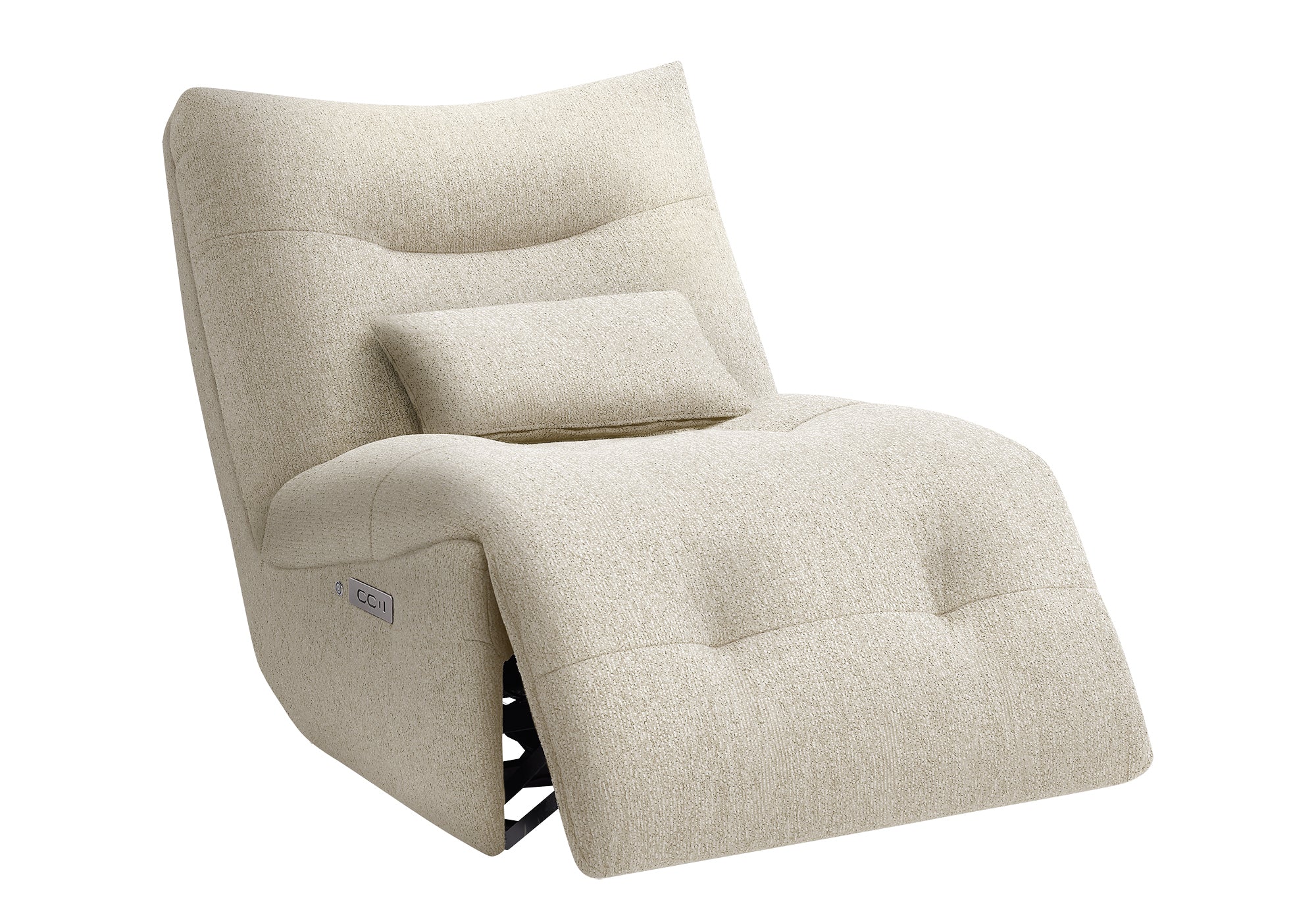 MN-858187    Reclining Chair, 35" Wide, Power Heat Massage, Power Recliner, Swivel, Glider, Upholstered, Beige Fabric