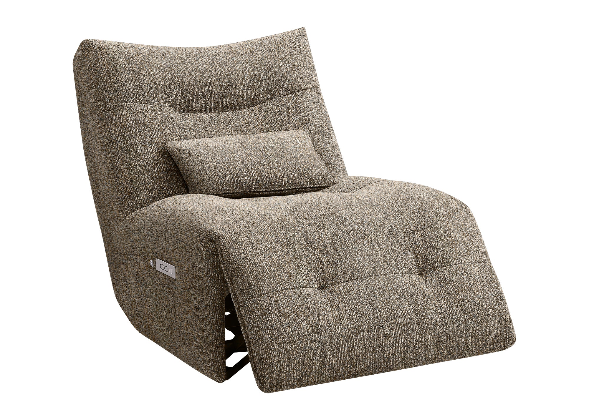 MN-868188    Reclining Chair, 35" Wide, Power Heat Massage, Power Recliner, Swivel, Glider, Upholstered, Light Brown Fabric