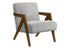 MN-J478300    Accent Chair, 30"h, Upholstered, Living Room, Bedroom, Light Grey Fabric, Brown Walnut Solid Wood, Modern, Mid Century