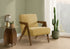 MN-J478302    Accent Chair, 30"h, Upholstered, Living Room, Bedroom, Yellow Fabric, Brown Walnut Solid Wood, Modern, Mid Century