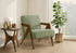 MN-J478304    Accent Chair, 30"h, Upholstered, Living Room, Bedroom, Green Fabric, Brown Walnut Solid Wood, Modern, Mid Century