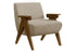 MN-H528310    Accent Chair, 31"h, Upholstered, Living Room, Bedroom, Beige Fabric, Brown Walnut Solid Wood, Modern, Mid Century