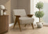 MN-H528310    Accent Chair, 31"h, Upholstered, Living Room, Bedroom, Beige Fabric, Brown Walnut Solid Wood, Modern, Mid Century