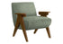 MN-538311    Accent Chair, 31"h, Upholstered, Living Room, Bedroom, Green Fabric, Brown Walnut Solid Wood, Modern, Mid Century