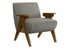 MN-H528312    Accent Chair, 31"h, Upholstered, Living Room, Bedroom, Dark Grey Fabric, Brown Walnut Solid Wood, Modern, Mid Century