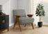 MN-H528312    Accent Chair, 31"h, Upholstered, Living Room, Bedroom, Dark Grey Fabric, Brown Walnut Solid Wood, Modern, Mid Century
