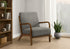 MN-V588330    Accent Chair, 34"h, Upholstered, Living Room, Bedroom, Dark Grey Fabric, Brown Walnut Solid Wood, Modern, Mid Century