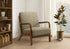 MN-V588331    Accent Chair, 34"h, Upholstered, Living Room, Bedroom, Light Brown Fabric, Brown Walnut Solid Wood, Modern, Mid Century