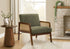 MN-U668336    Accent Chair, 30"h, Upholstered, Living Room, Bedroom, Green Fabric, Brown Walnut Solid Wood, Modern, Mid Century
