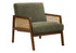 MN-U668336    Accent Chair, 30"h, Upholstered, Living Room, Bedroom, Green Fabric, Brown Walnut Solid Wood, Modern, Mid Century