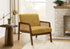MN-618338    Accent Chair, 30"h, Upholstered, Living Room, Bedroom, Gold Fabric, Brown Walnut Solid Wood, Modern, Mid Century