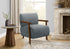 MN-G668341    Accent Chair, 31"h, Upholstered, Living Room, Bedroom, Blue Fabric, Brown Walnut Solid Wood, Modern, Mid Century