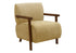 MN-G668342    Accent Chair, 31"h, Upholstered, Living Room, Bedroom, Gold Fabric, Brown Walnut Solid Wood, Modern, Mid Century