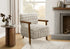 MN-G668344    Accent Chair, 31"h, Upholstered, Living Room, Bedroom, Light Grey Fabric, Brown Walnut Solid Wood, Modern, Mid Century