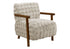 MN-G668344    Accent Chair, 31"h, Upholstered, Living Room, Bedroom, Light Grey Fabric, Brown Walnut Solid Wood, Modern, Mid Century