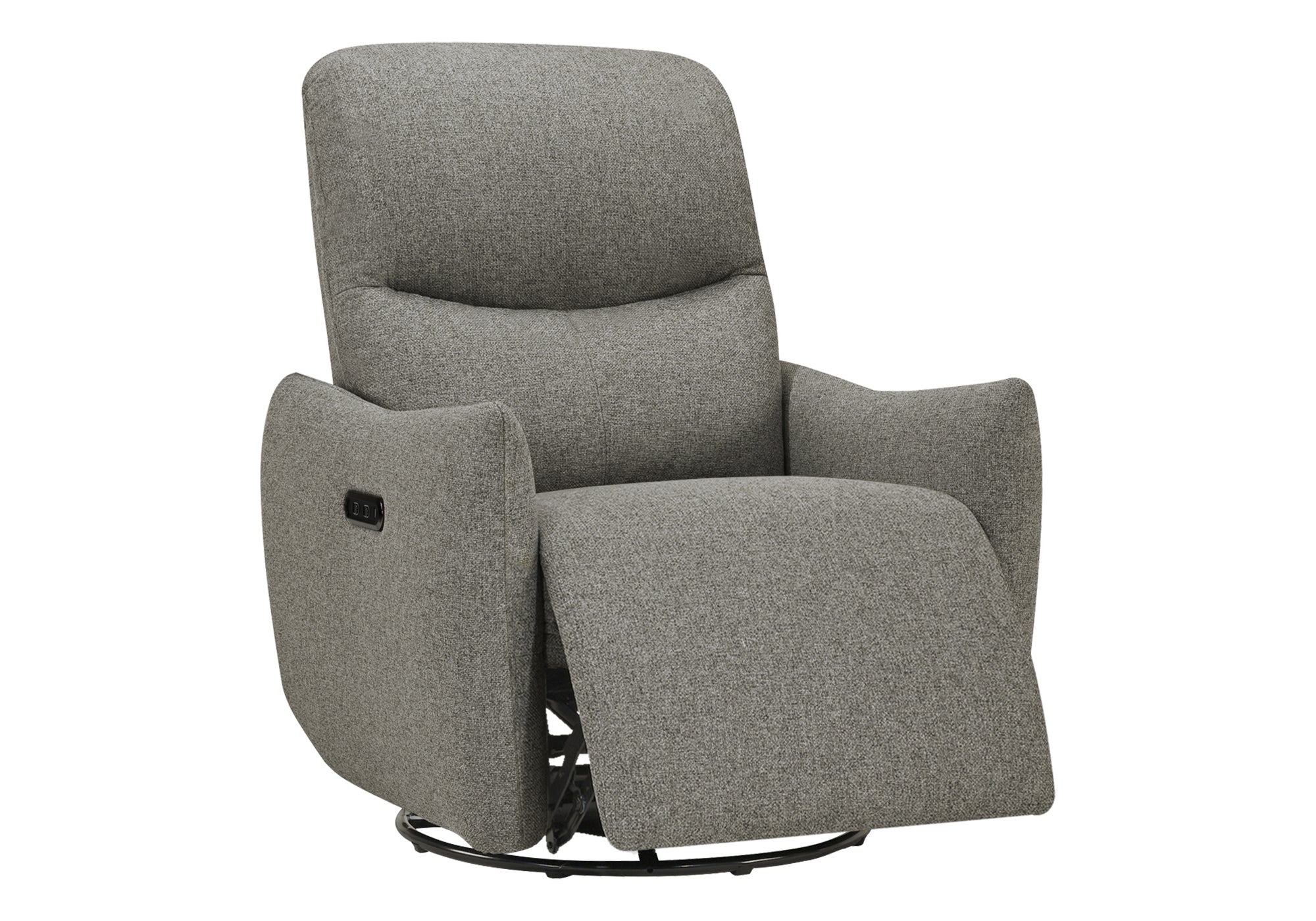 MN-G248400    Reclining Chair, 31" Wide, Power Recliner, Glider, Swivel, Usb Ports Included, Upholstered, Light Grey Fabric