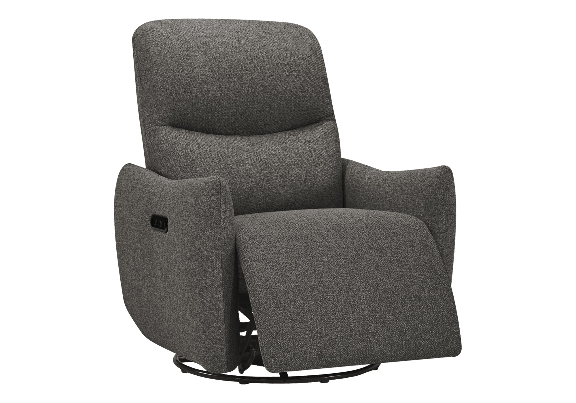 MN-G248401    Reclining Chair, 31" Wide, Power Recliner, Glider, Swivel, Usb Ports Included, Upholstered, Dark Grey Fabric