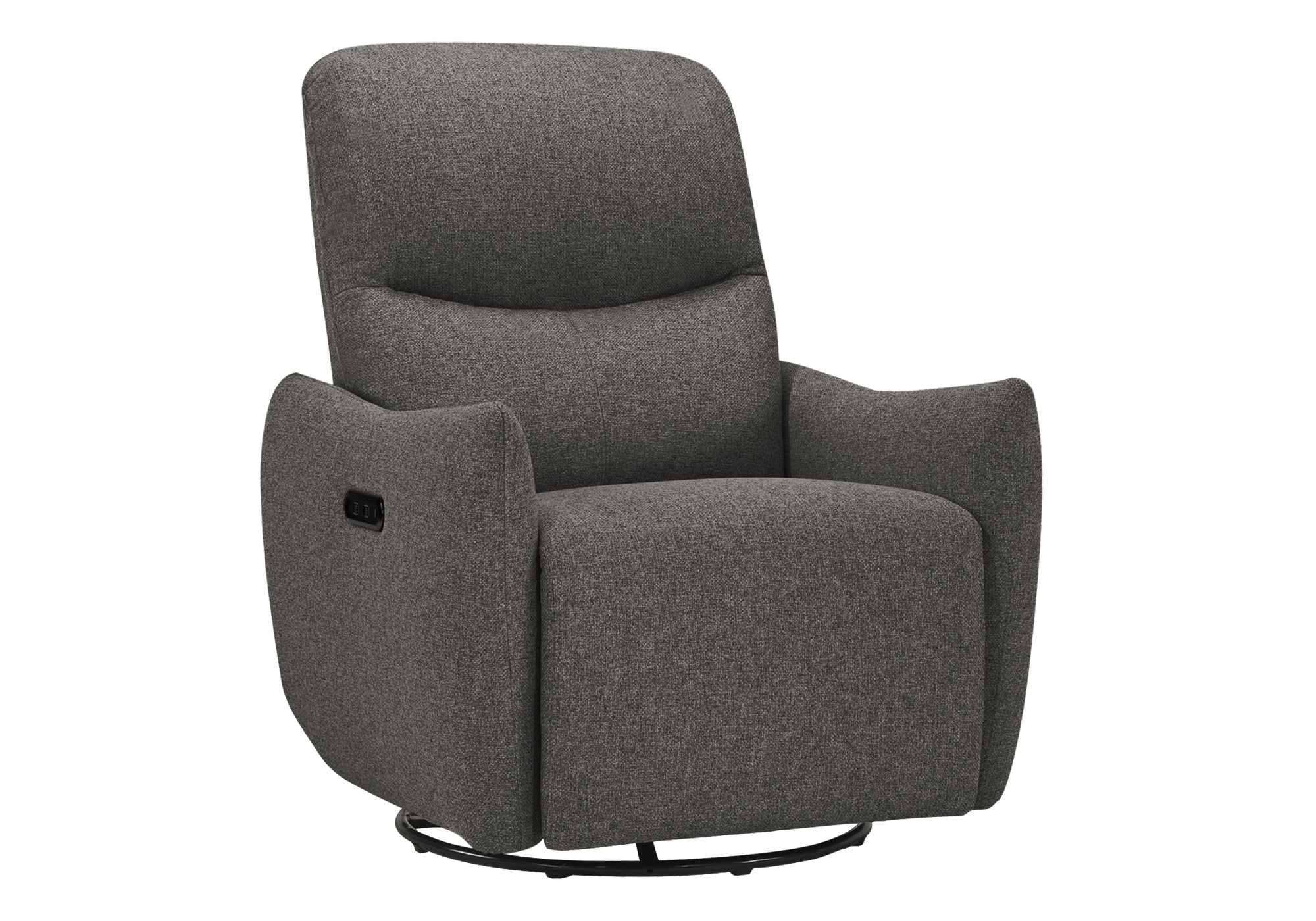 MN-G248401    Reclining Chair, 31" Wide, Power Recliner, Glider, Swivel, Usb Ports Included, Upholstered, Dark Grey Fabric