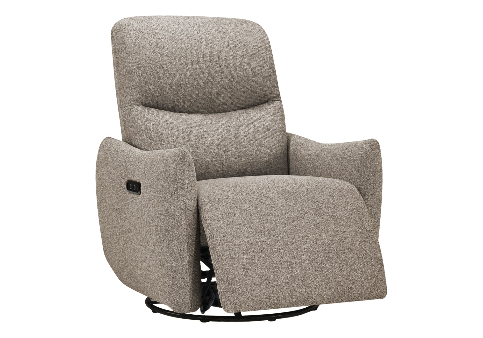MN-G248402    Reclining Chair, 31" Wide, Power Recliner, Glider, Swivel, Usb Ports Included, Upholstered, Light Brown Fabric